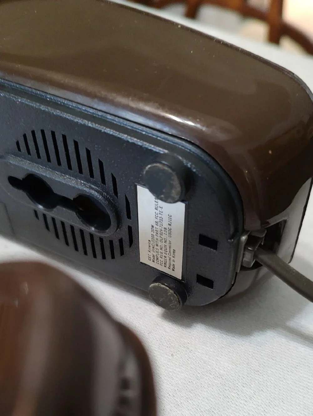 Vintage  Chocolate Brown Trimline Style Push Button Phone